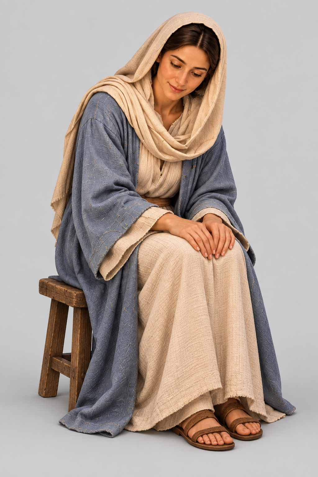 Generated reference art for Mary beside the manger