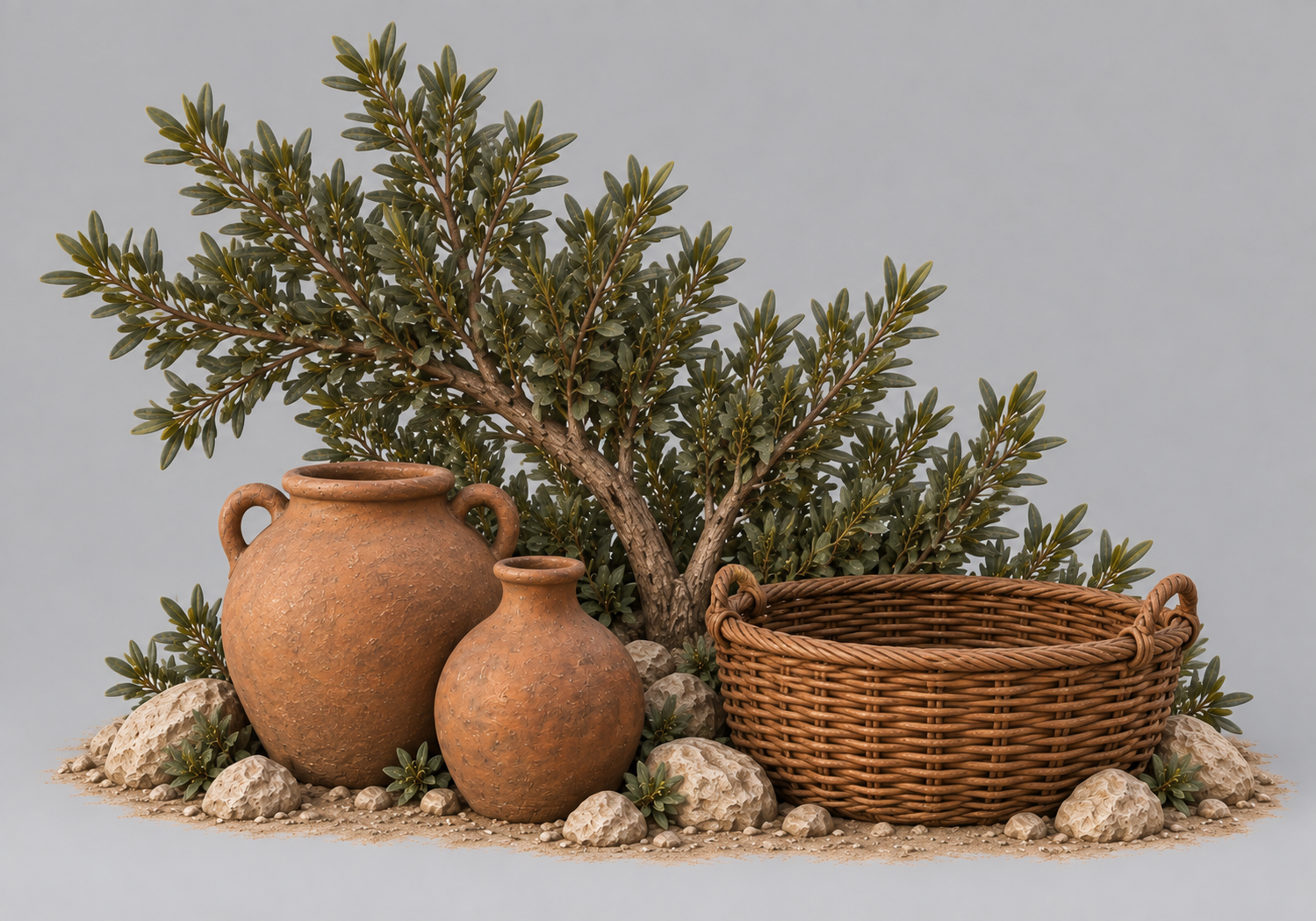 Generated reference art for Olive basket cluster B