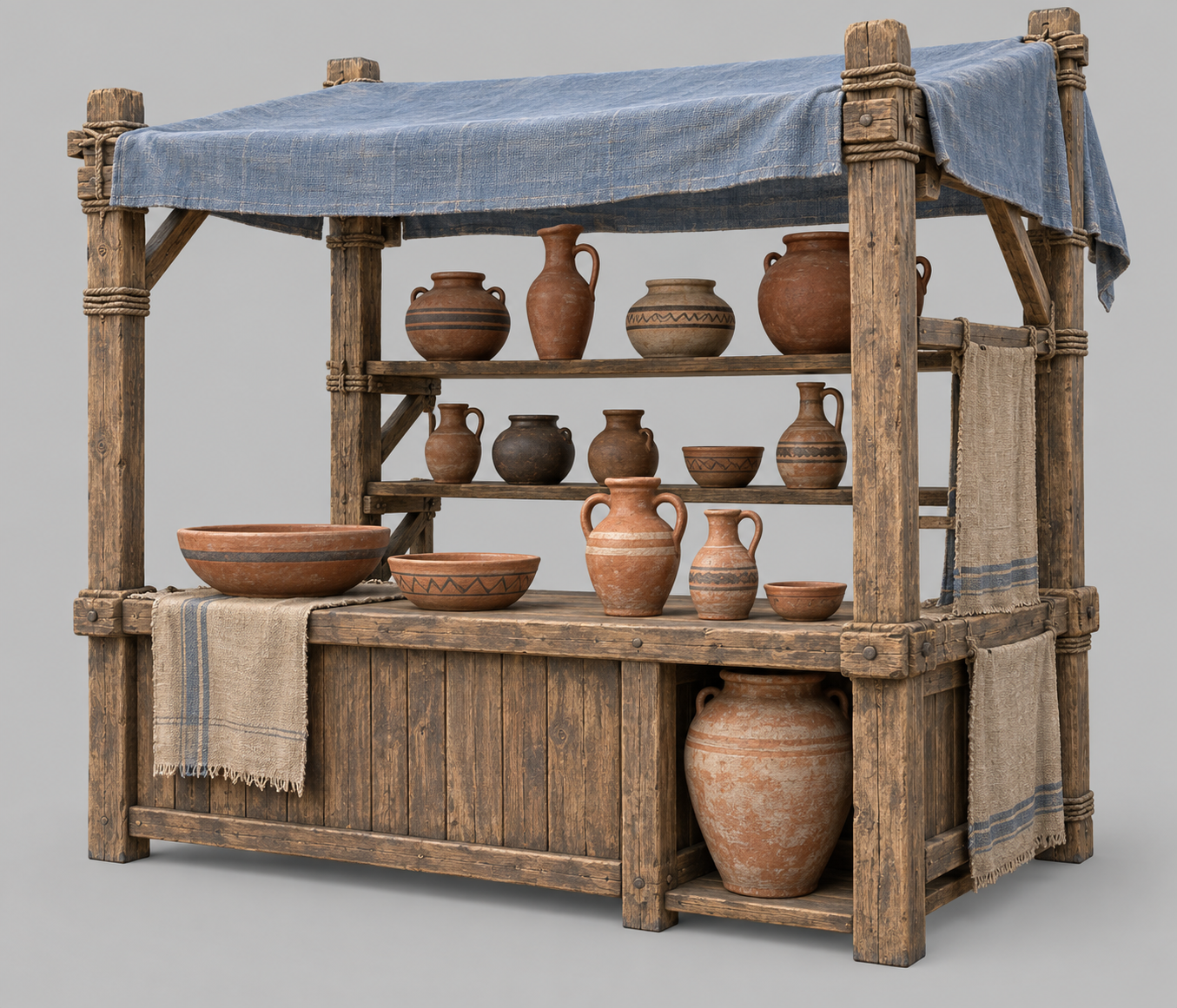 Generated reference art for Pottery market stall